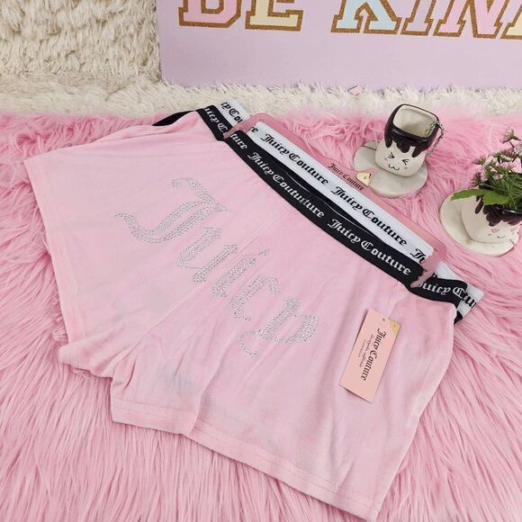 NWT {Juicy Couture} Velvet Boxers Large: Plush Glam NWT - Picture 1 of 4